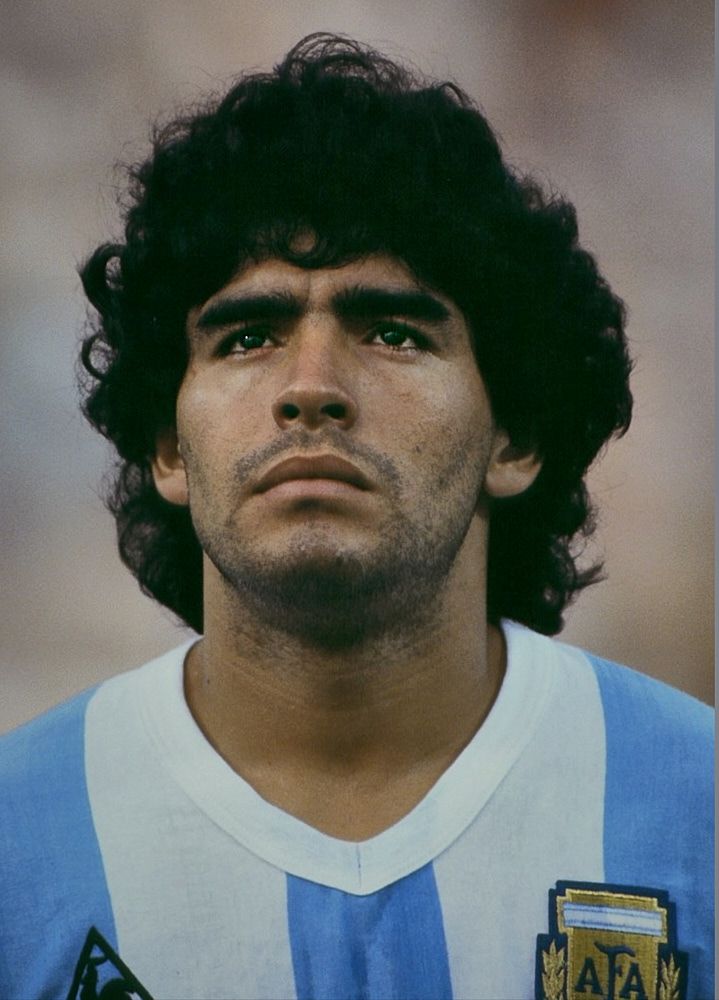 Portrait Maradona avec le maillot de l'Argentine